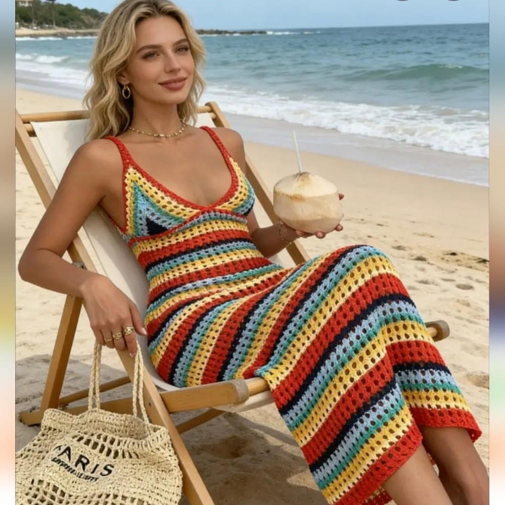 Adorable, striped, dress.